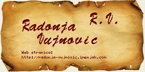 Radonja Vujnović vizit kartica